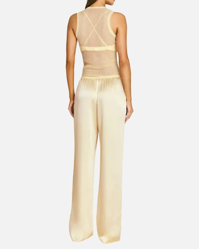 LILLIAN SATIN PANT - BUTTER