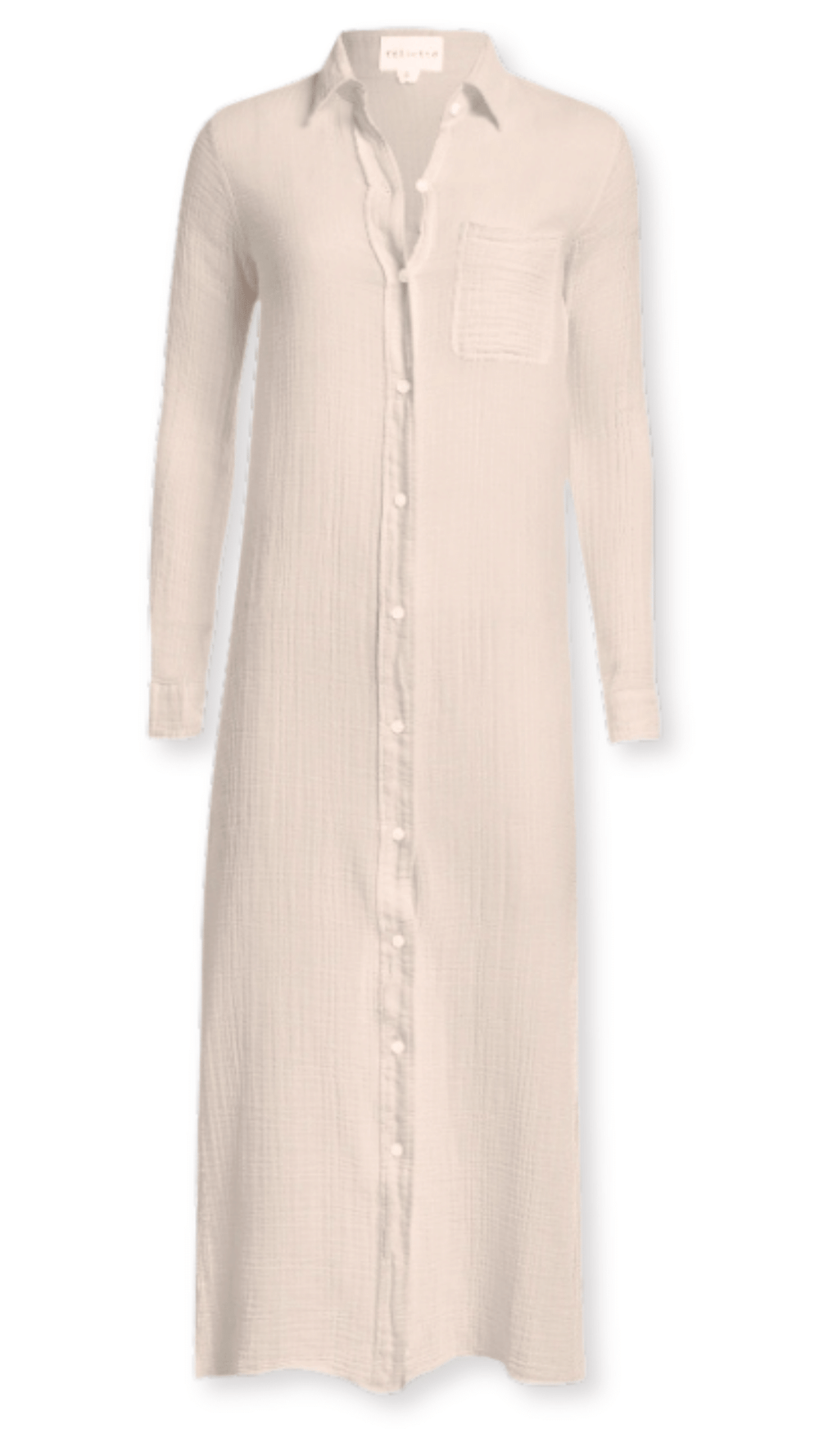 BOYFRIEND MAXI DRESS GAUZE - BIRCH