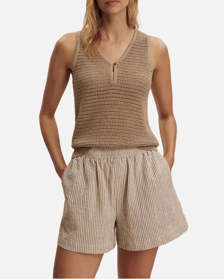 DARINA SHORT 4" - BIRCH TAUPE STRIPE