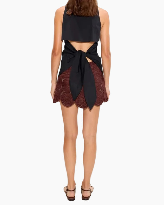 BEEP BEEP MINI SKIRT - CHOCO BROWN