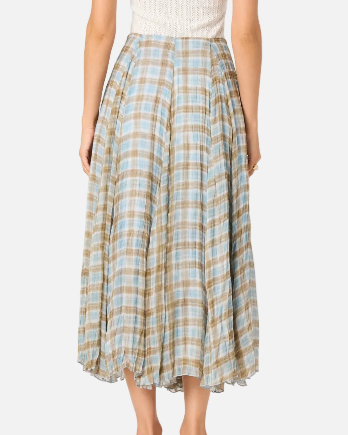 FIORI SKIRT - BLUE BROWN PLAID