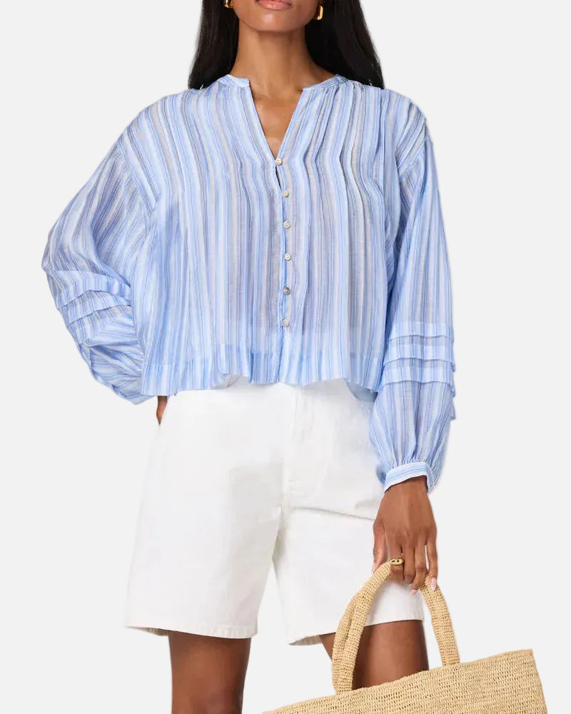 ERICKA TOP - BLUE STRIPE