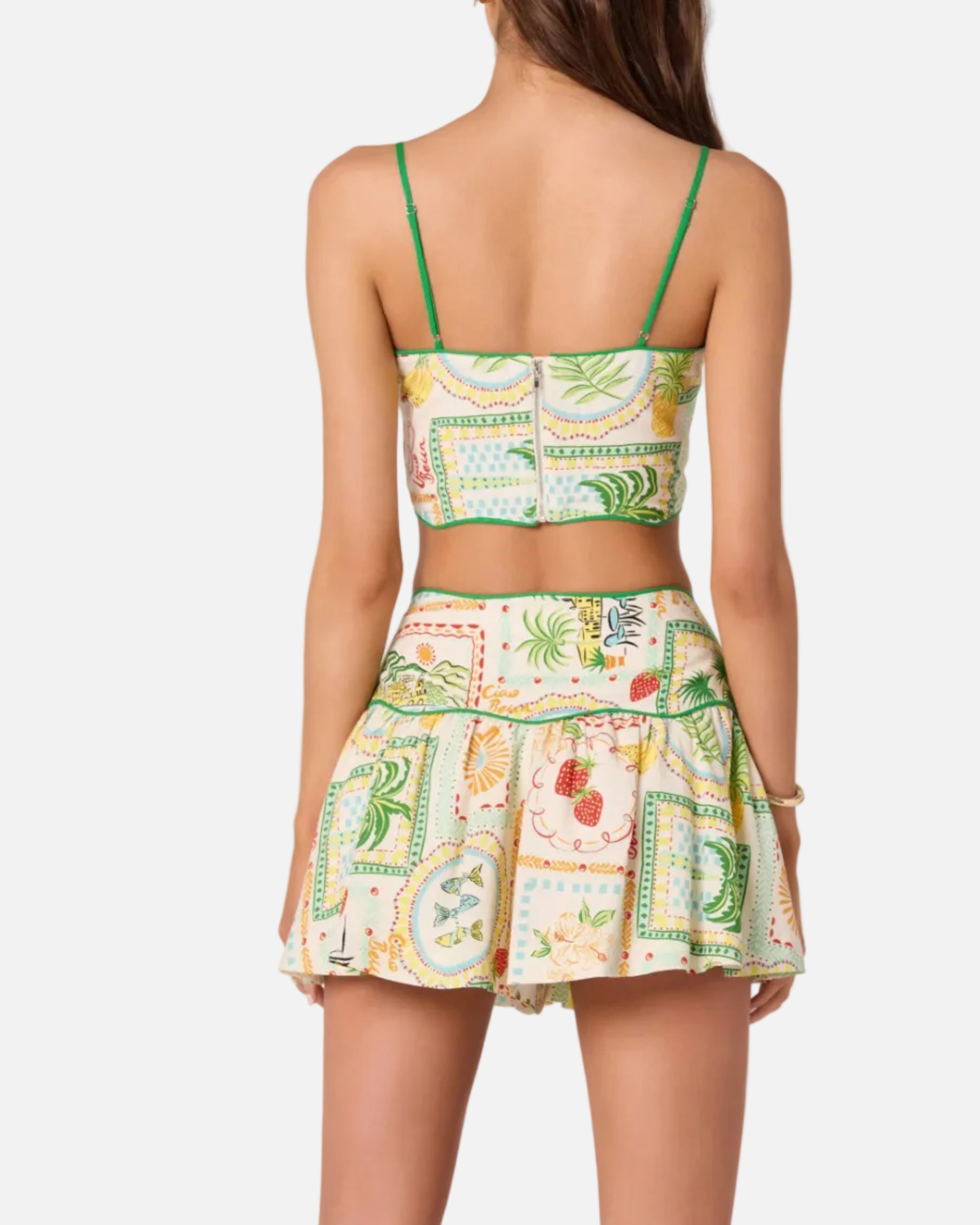 HEIDI CROP TOP - GREEN YELLOW FARM