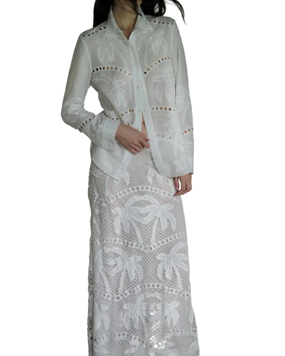 BOHEMIAN PALMS EX BF SHIRT - WHITE