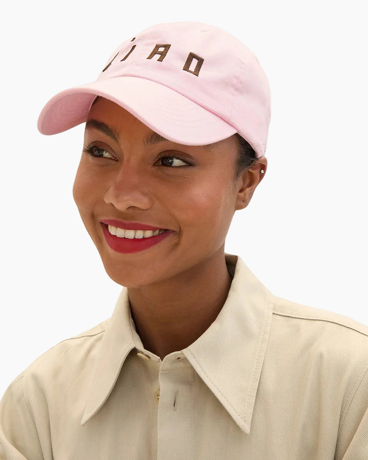 BASEBALL HAT - EMROIDERED CIAO LIGHT PINK