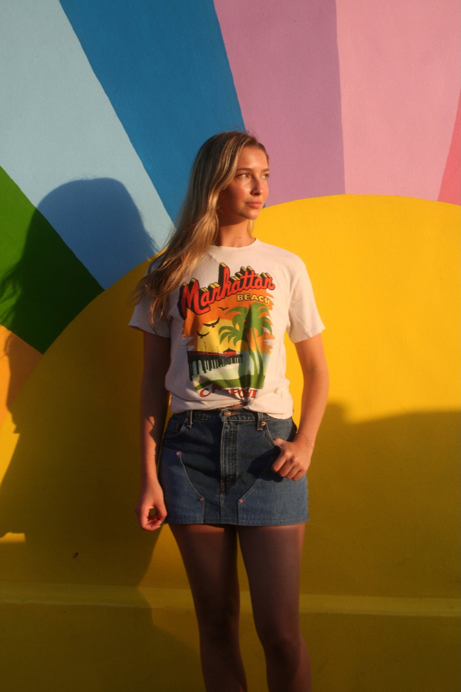 MANHATTAN BEACH T-SHIRT - VINTAGE WHITE