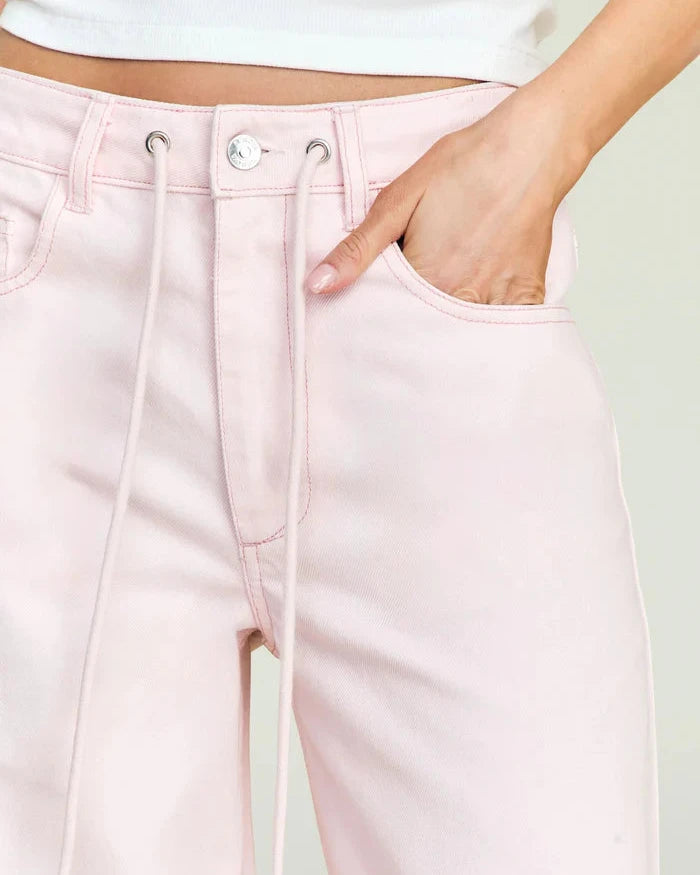 ASTRID DENIM PANT - PETAL PINK