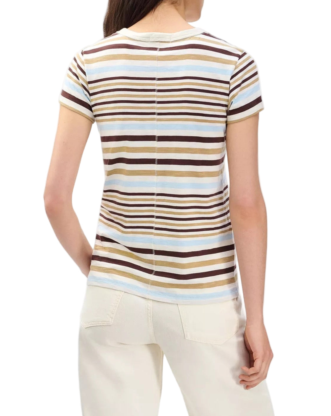 SLUB STRIPED TEE - IVORY MULTI