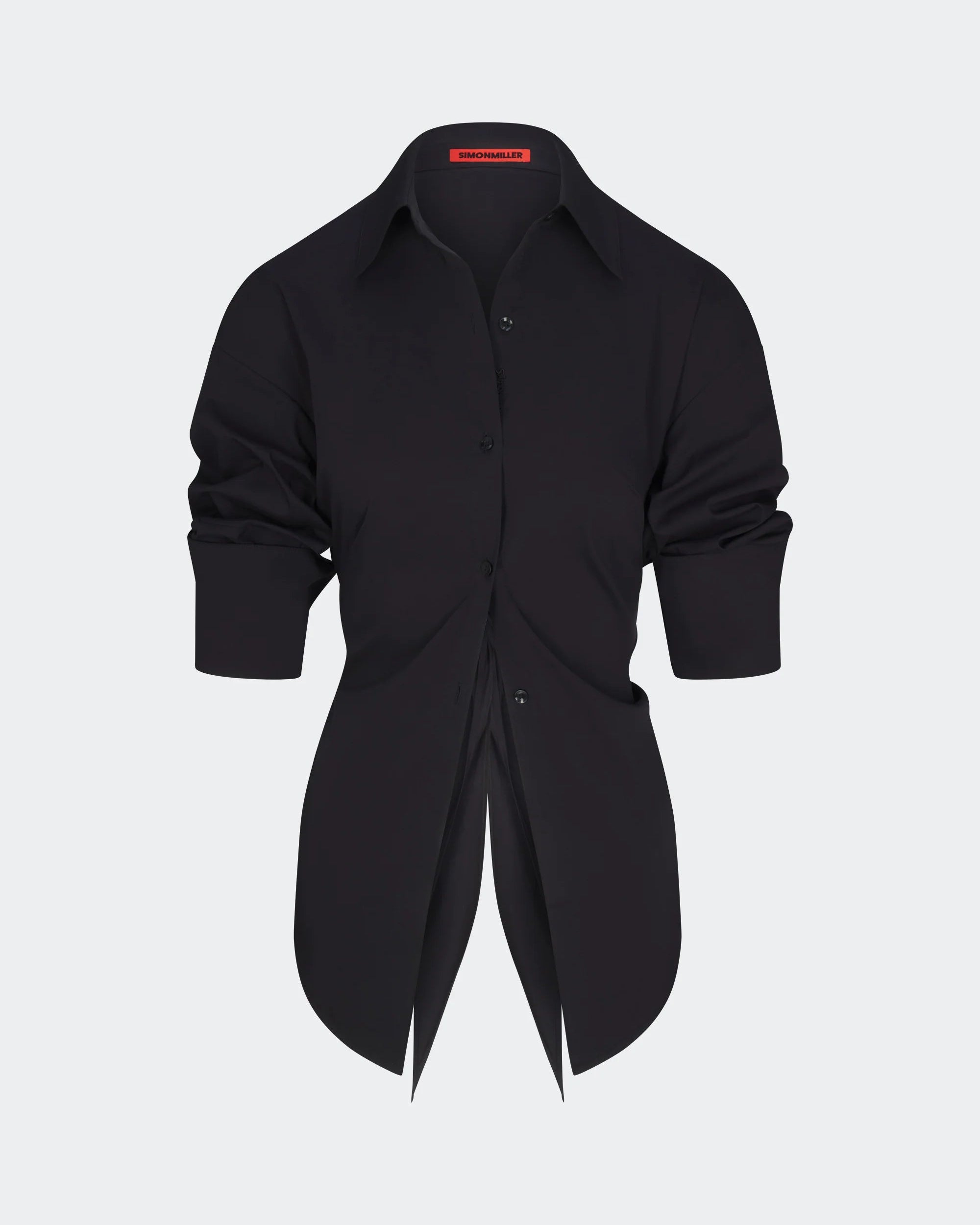 LOCH POPLIN BUTTON UP - BLACK