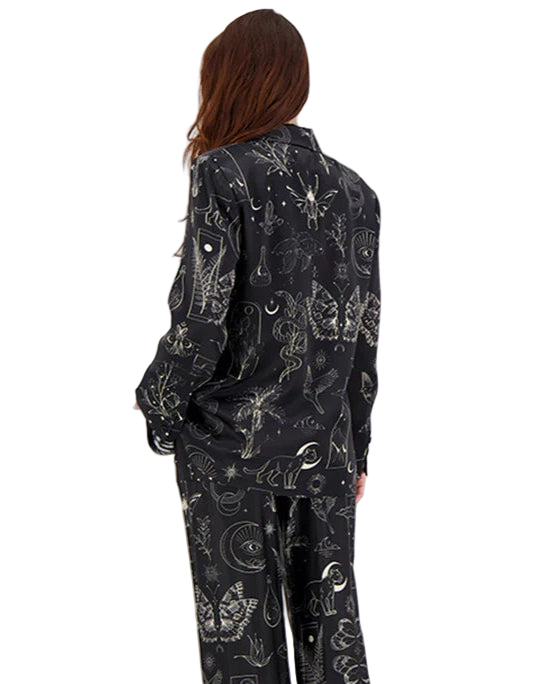 MOLLY PRINTED BLAZER - BLACK MAGIC