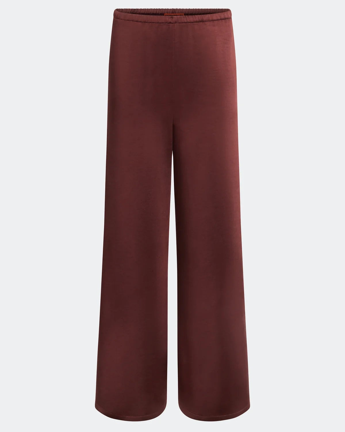 NELLA SATIN WIDE LEG PANT - CHOCO BROWN