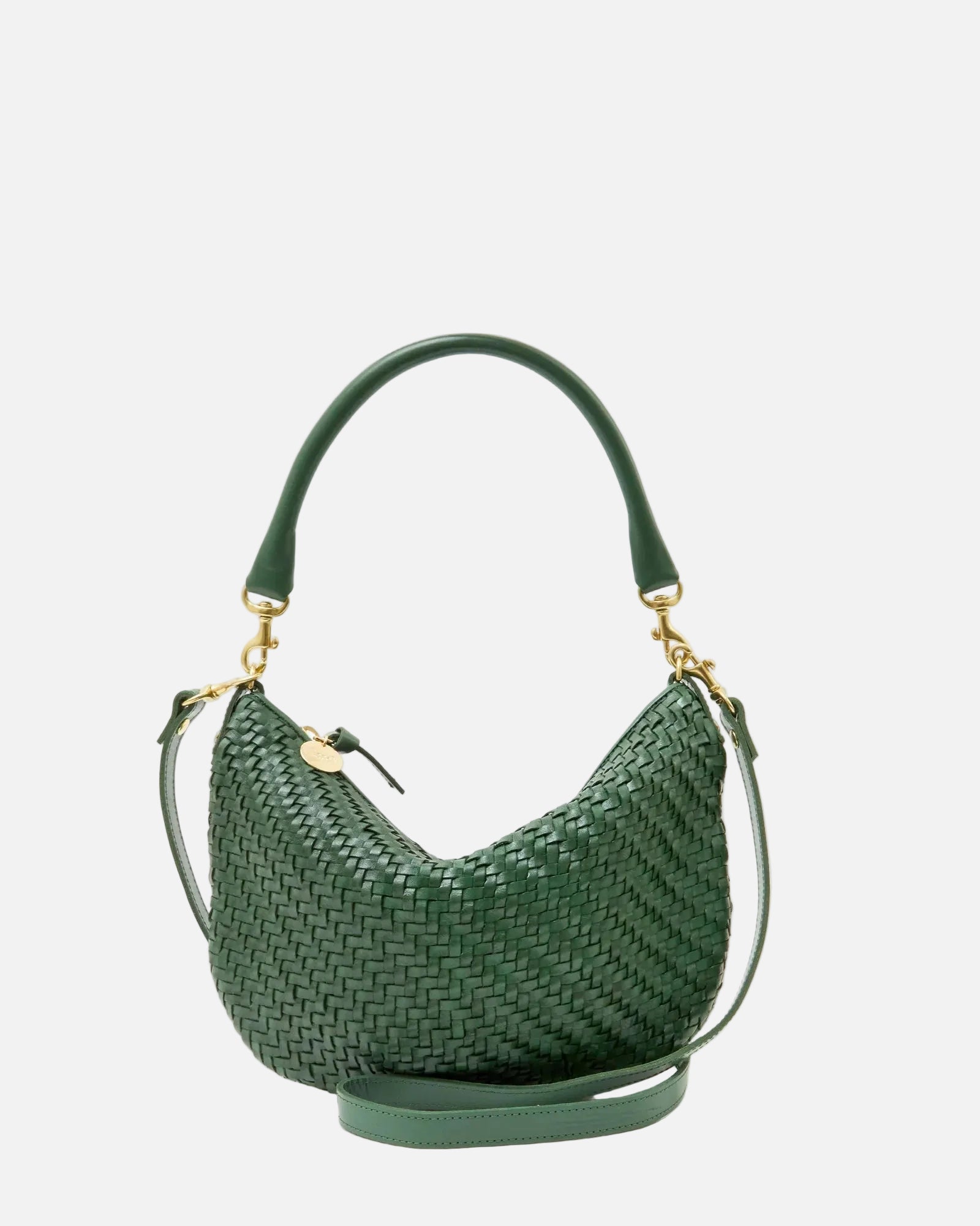 PETITE MOYEN MESSENGER - EVERGREEN WOVEN ZIG-ZAG
