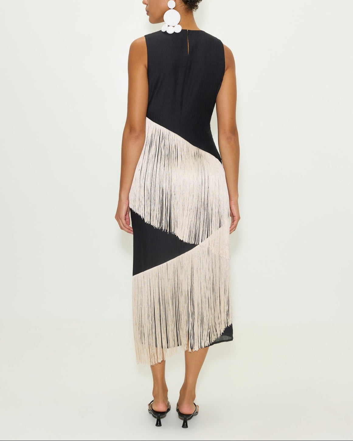 COPACABANA FRINGE DRESS - BLACK