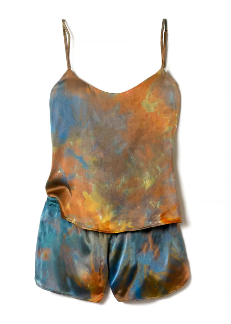 SILK SHORT SET - EARTH