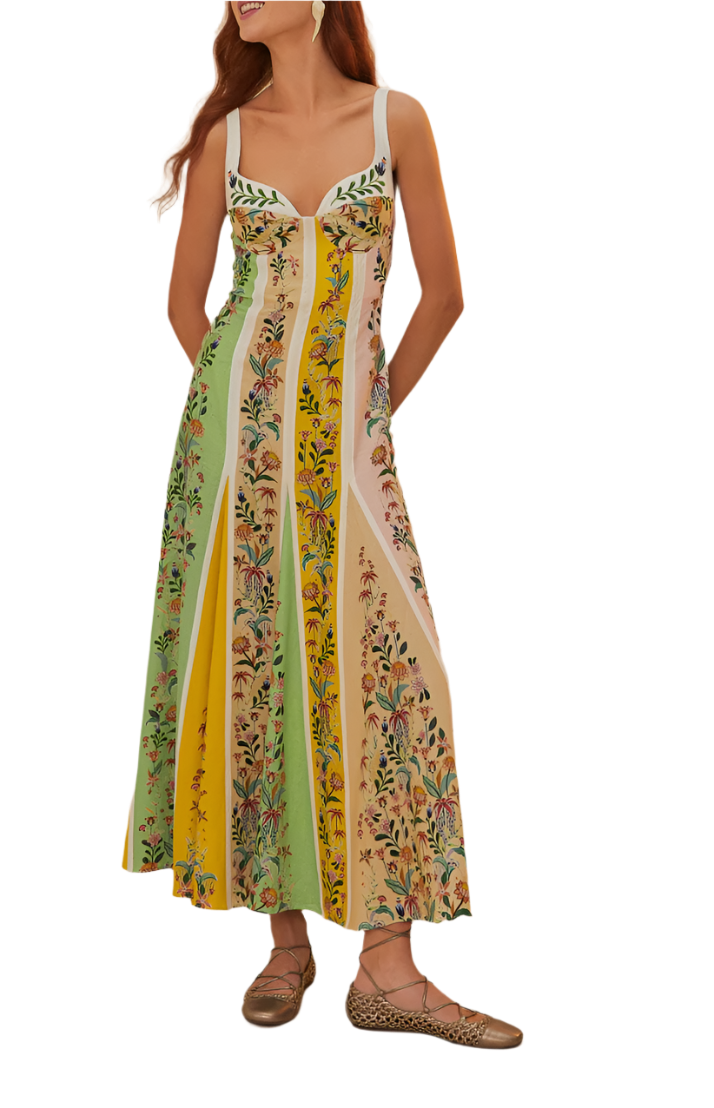 FLORAL STRIPES MAXI - MULTICOLOR
