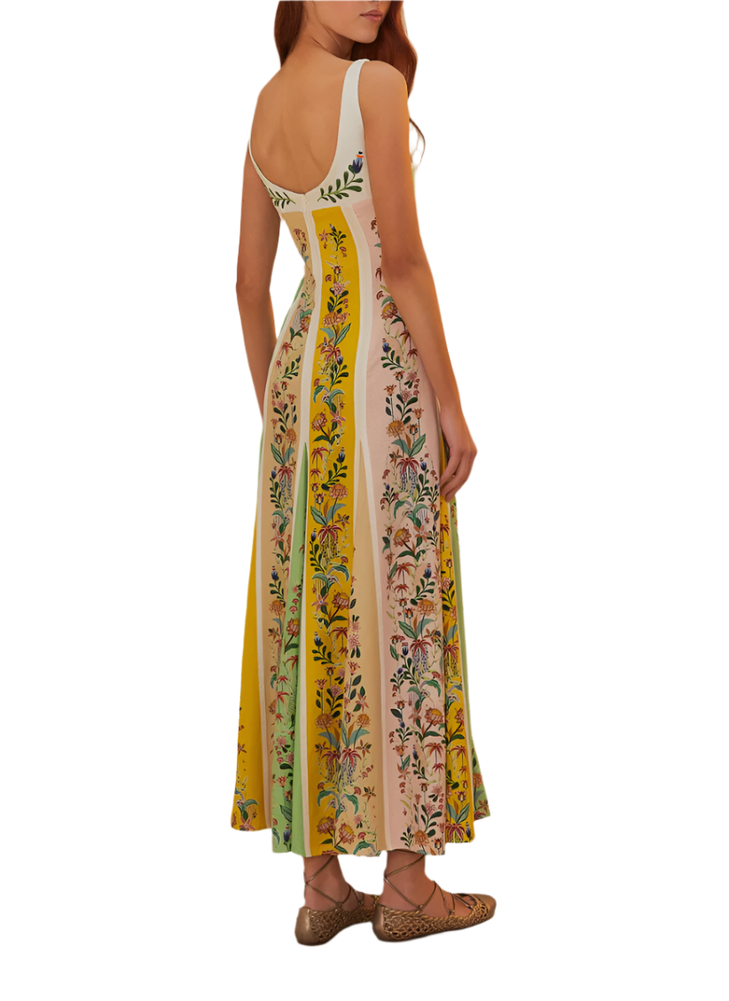 FLORAL STRIPES MAXI - MULTICOLOR