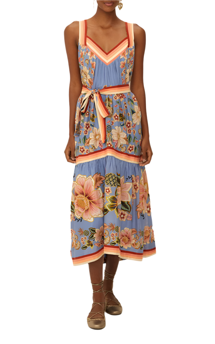 SUPERBLOOM TAPESTRY MAXI DRESS - BLUE