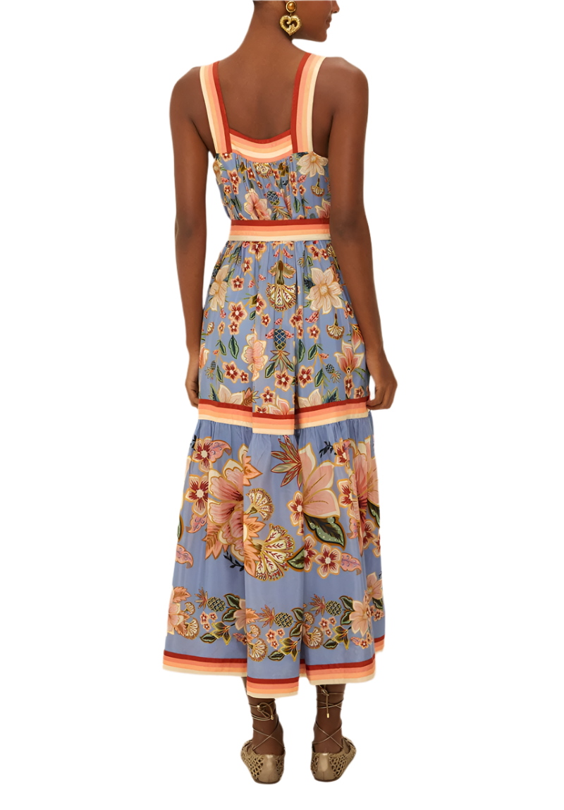 SUPERBLOOM TAPESTRY MAXI DRESS - BLUE