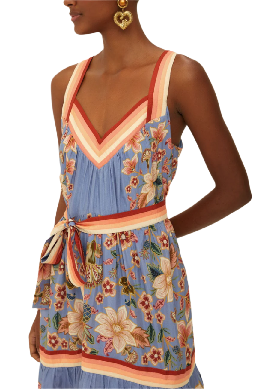 SUPERBLOOM TAPESTRY MAXI DRESS - BLUE