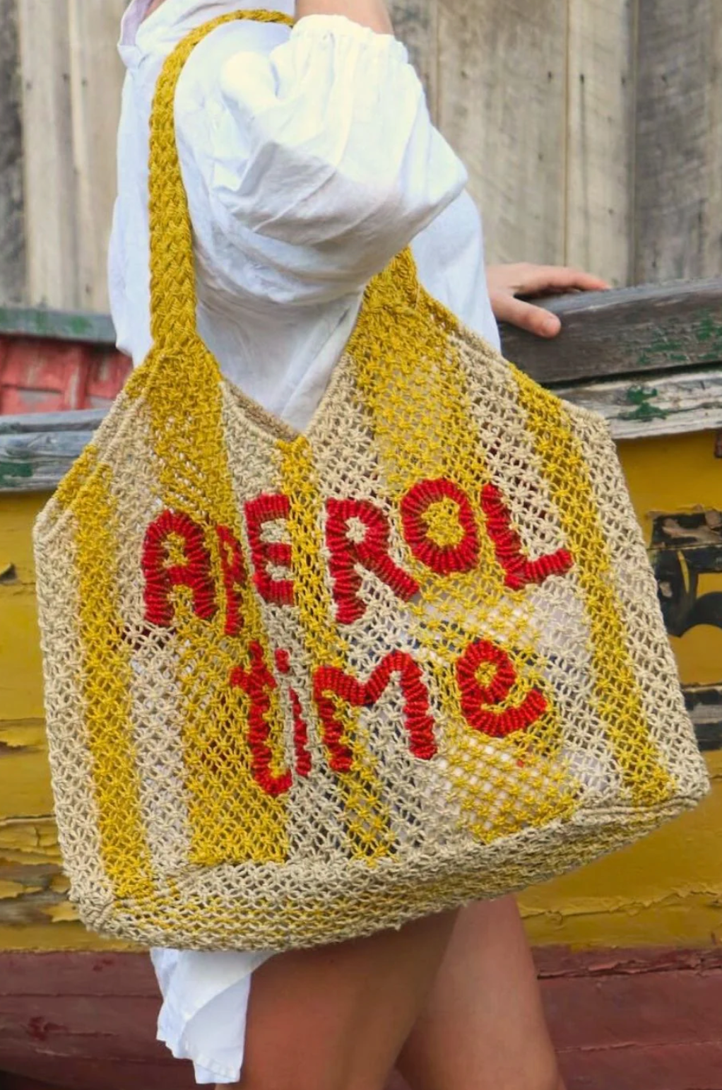 DREW APEROL TIME BAG - YELLOW STRIPE