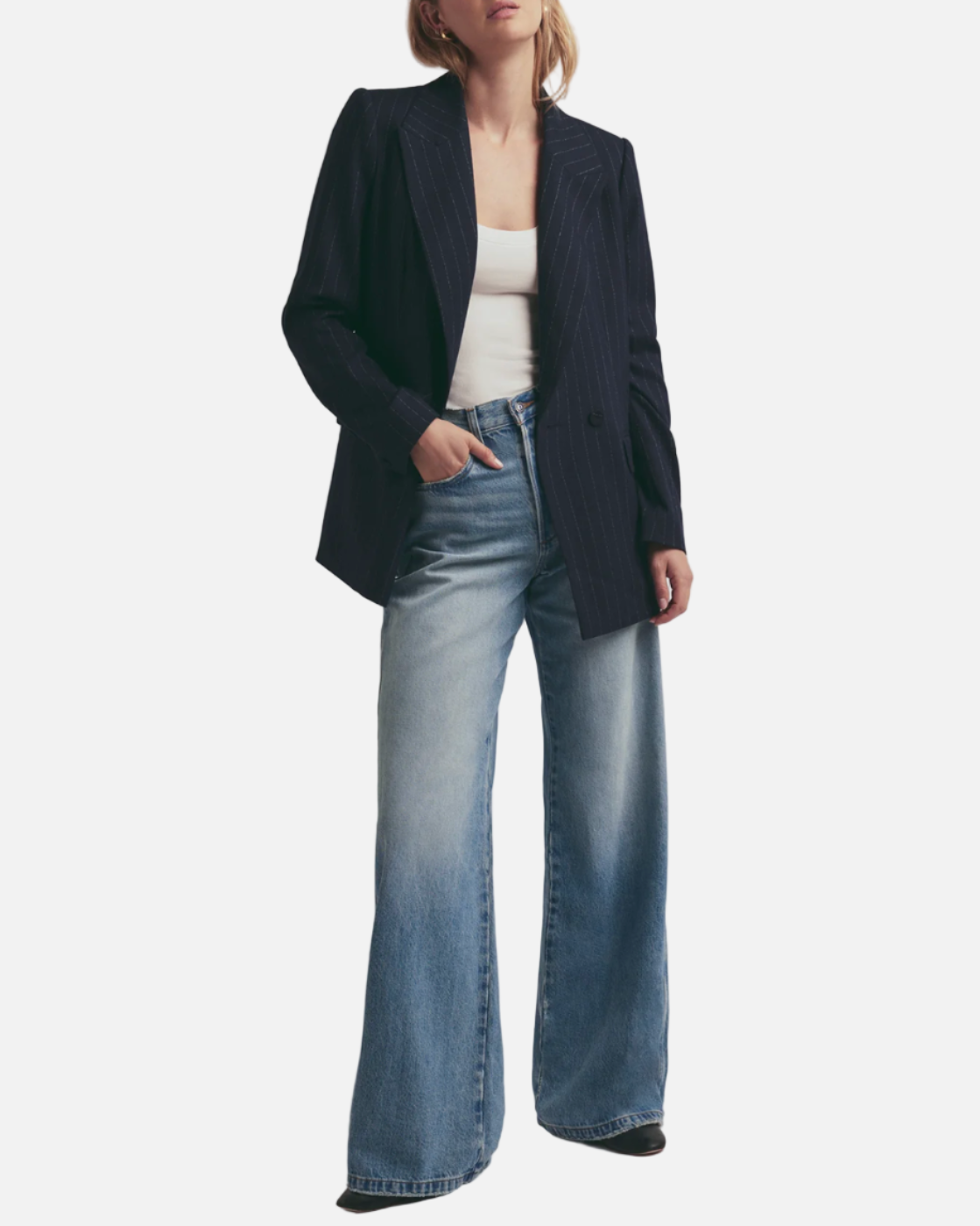 THE FAVORITE BLAZER - NAVY PINSTRIPE