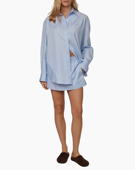 THE BOXER MINI SKIRT - BLUE BOX CHECK