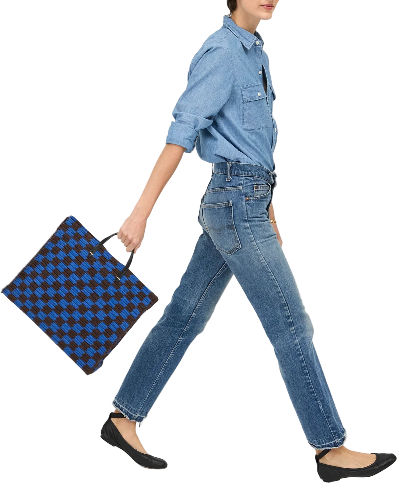 SUMMER SIMPLE TOTE - DEEP BLUE/CHOCOLATE