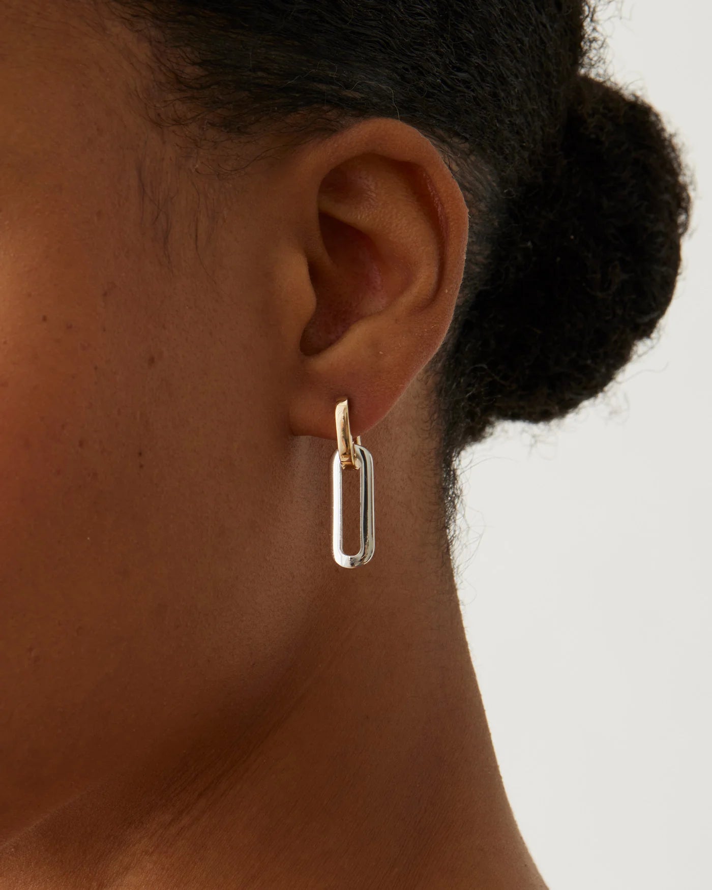 TEENI DETACHABLE LINK EARRING - TWO TONE