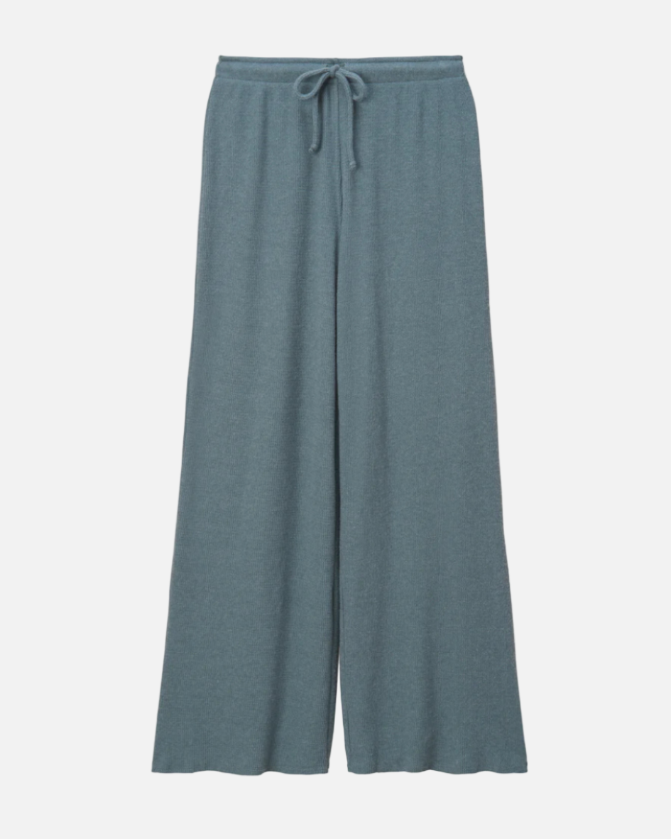 MADDIE WAFFLE DRAWSTRING PANT - SLATE