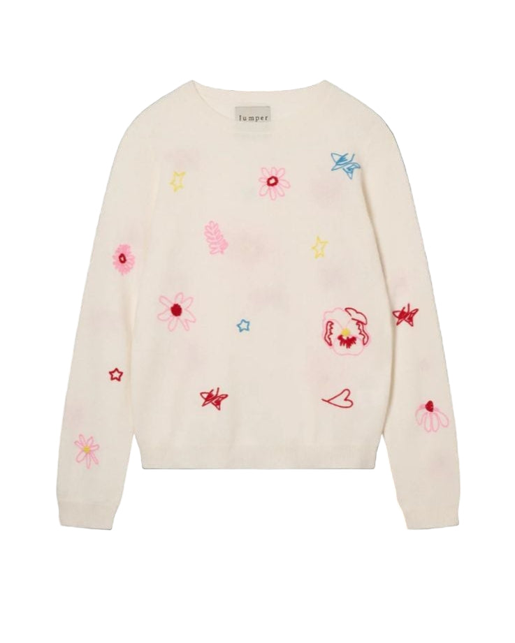 FLORAL TRIBUTE CREW - CREAM