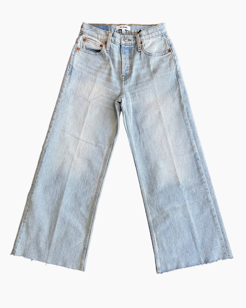 MID RISE WIDE LEG CROP - SILVER SPRINGS