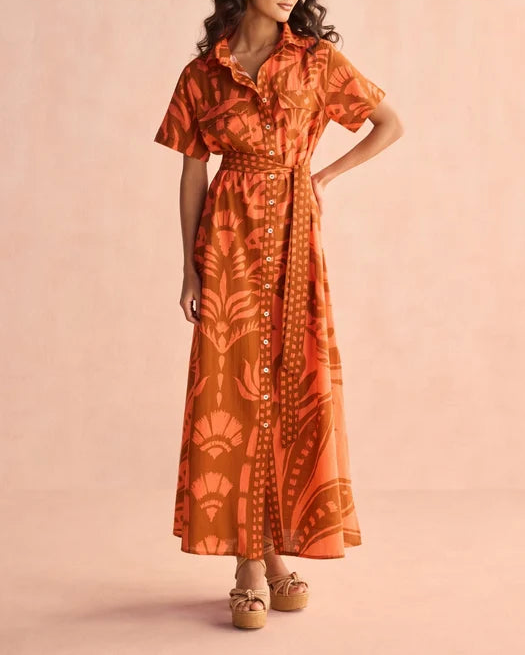 AMIRA SHIRT DRESS - NAIA TERRACOTTA