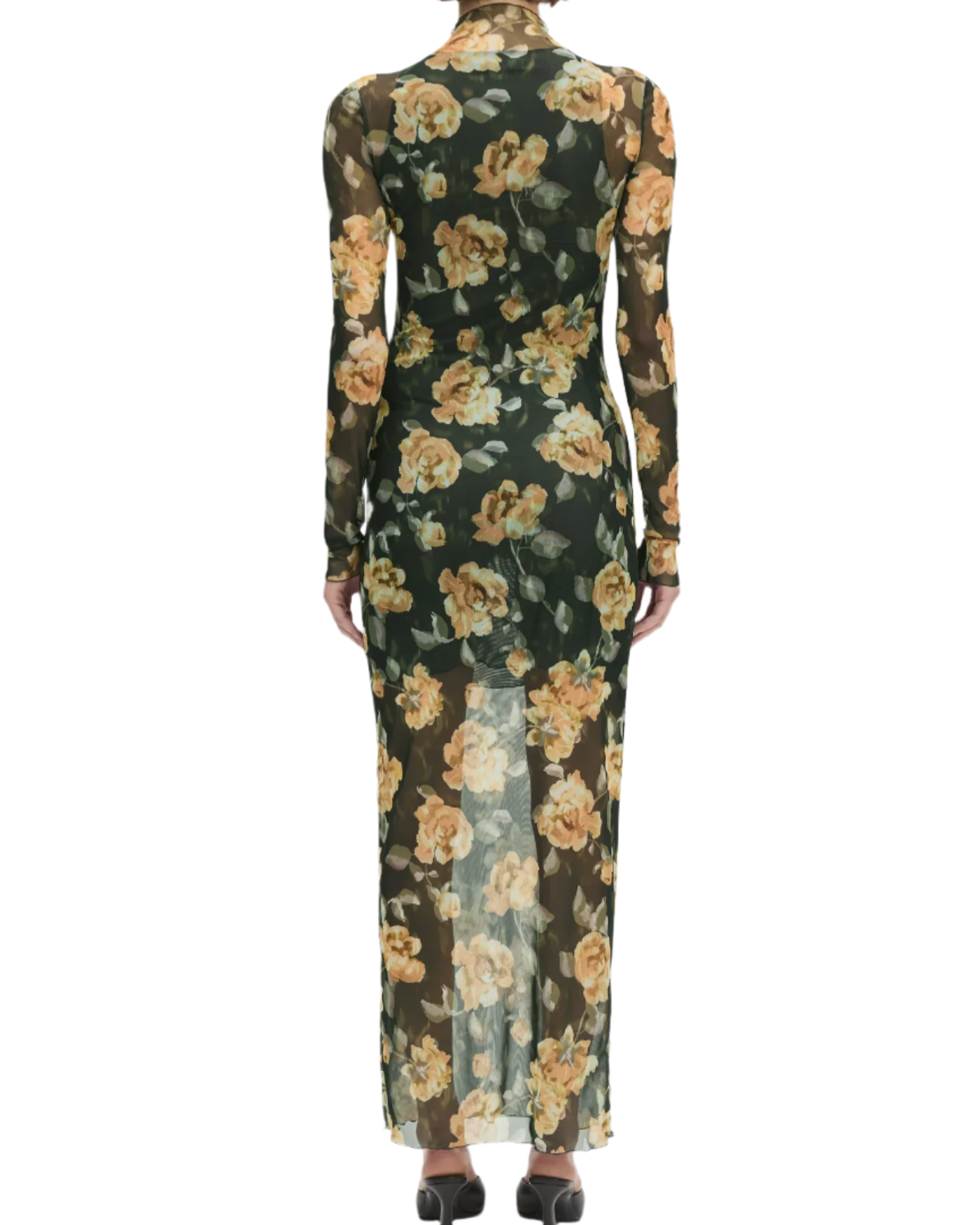 THE SHEER FANTASY DRESS - GOLDEN FLOWERBED