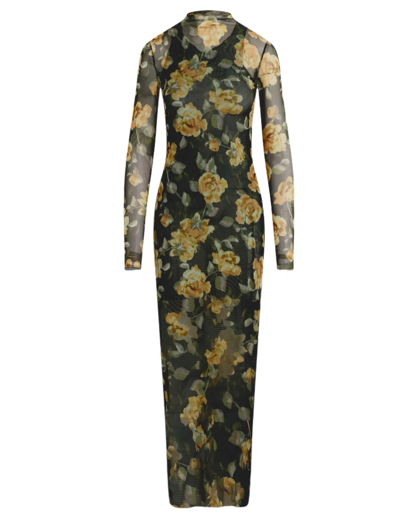 THE SHEER FANTASY DRESS - GOLDEN FLOWERBED