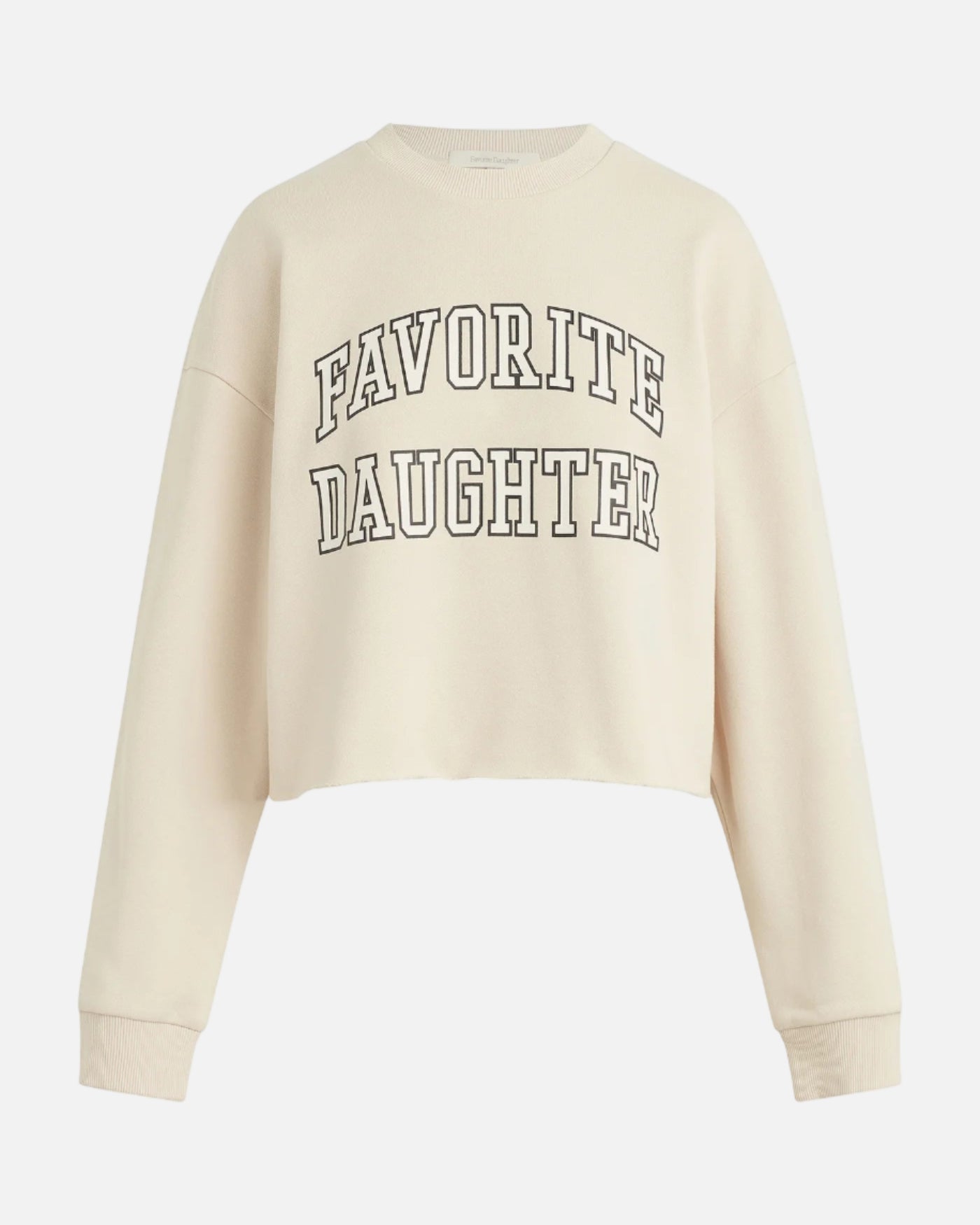 CROPPED COLLEGIATE SWEATSHIRT - FRENCH OAK/SNOW WHITE