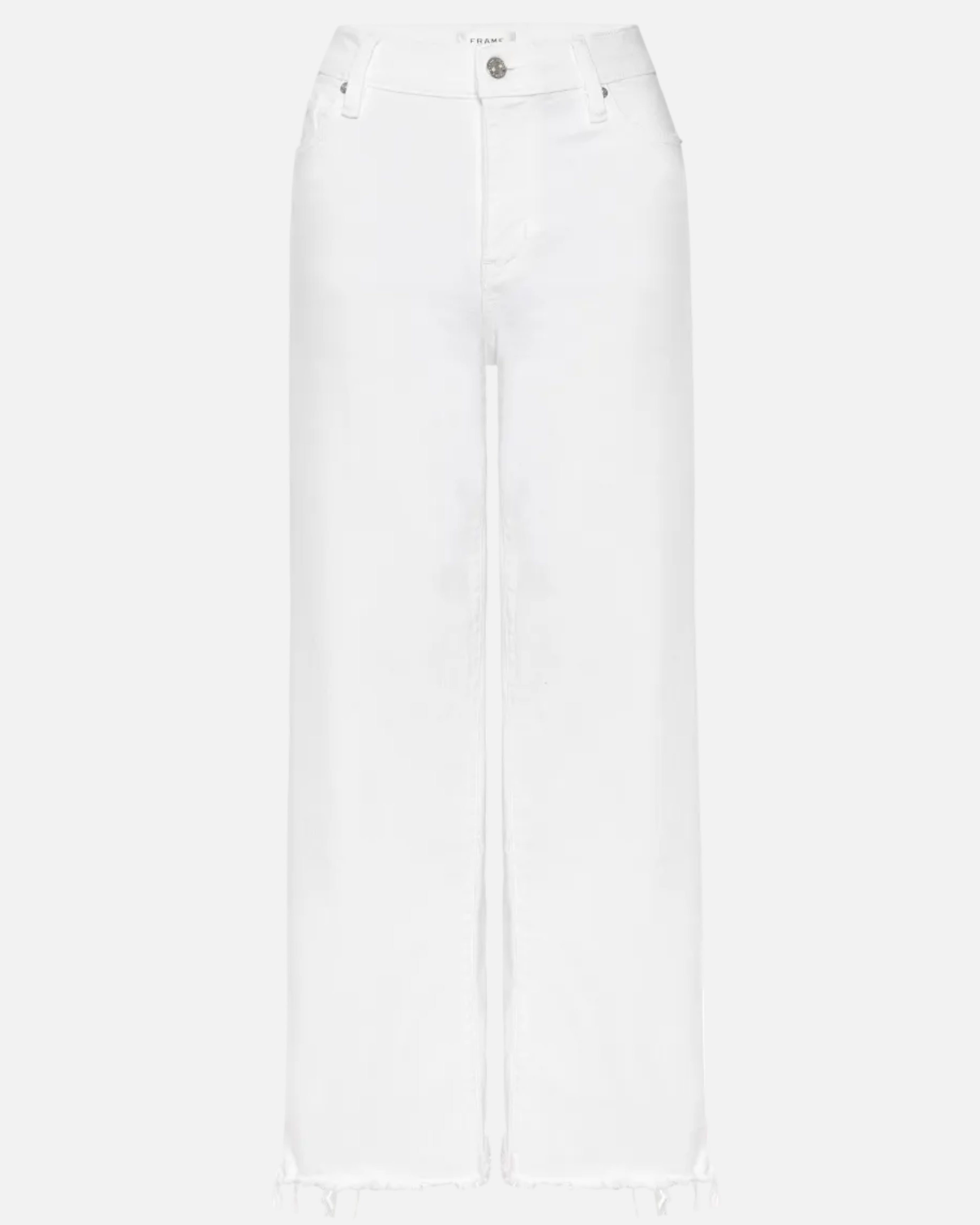LE SLIM PALAZZO CROP - WHITE RAW FRAY