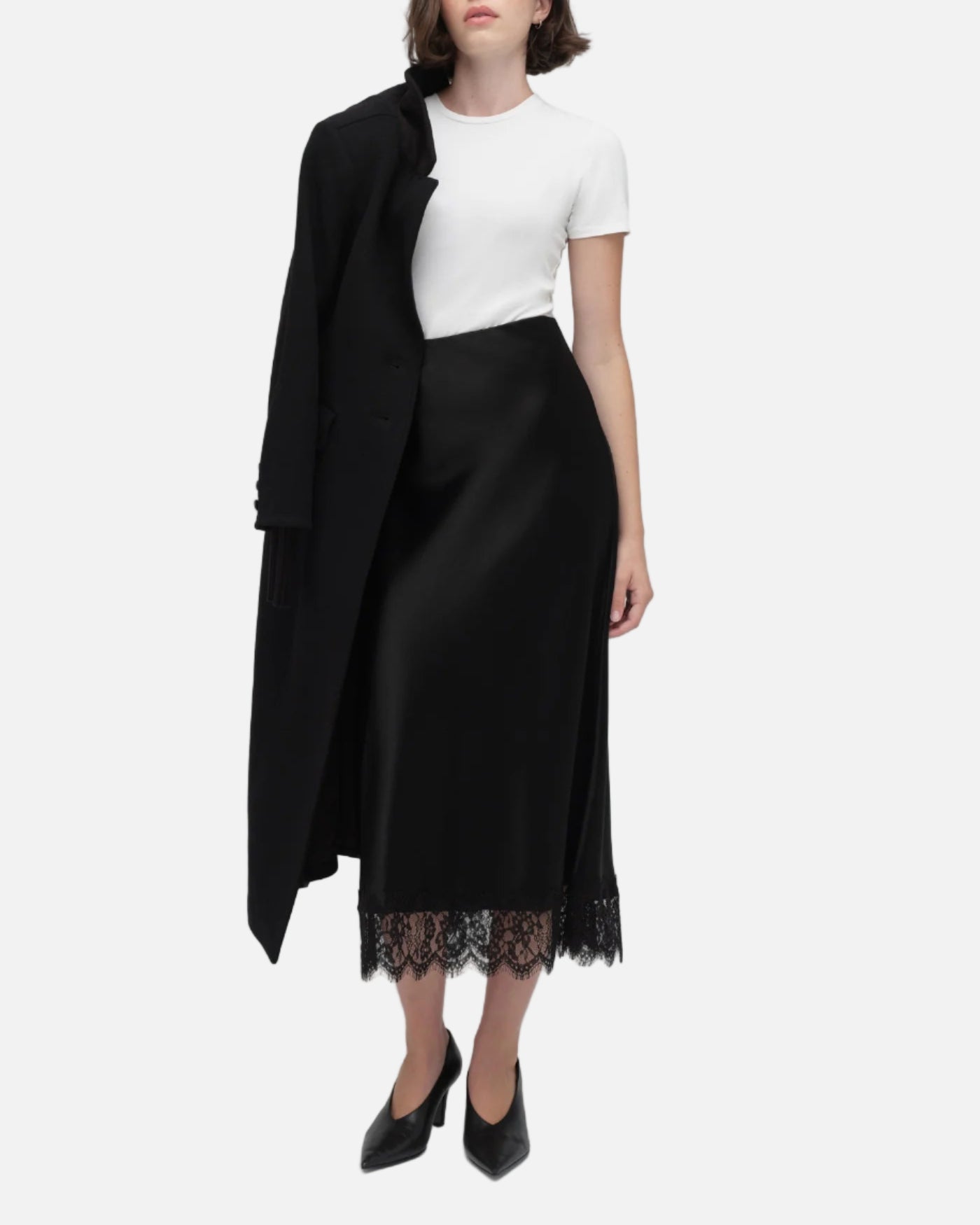 THE PETITE LACY FAVORITE SKIRT - BLACK