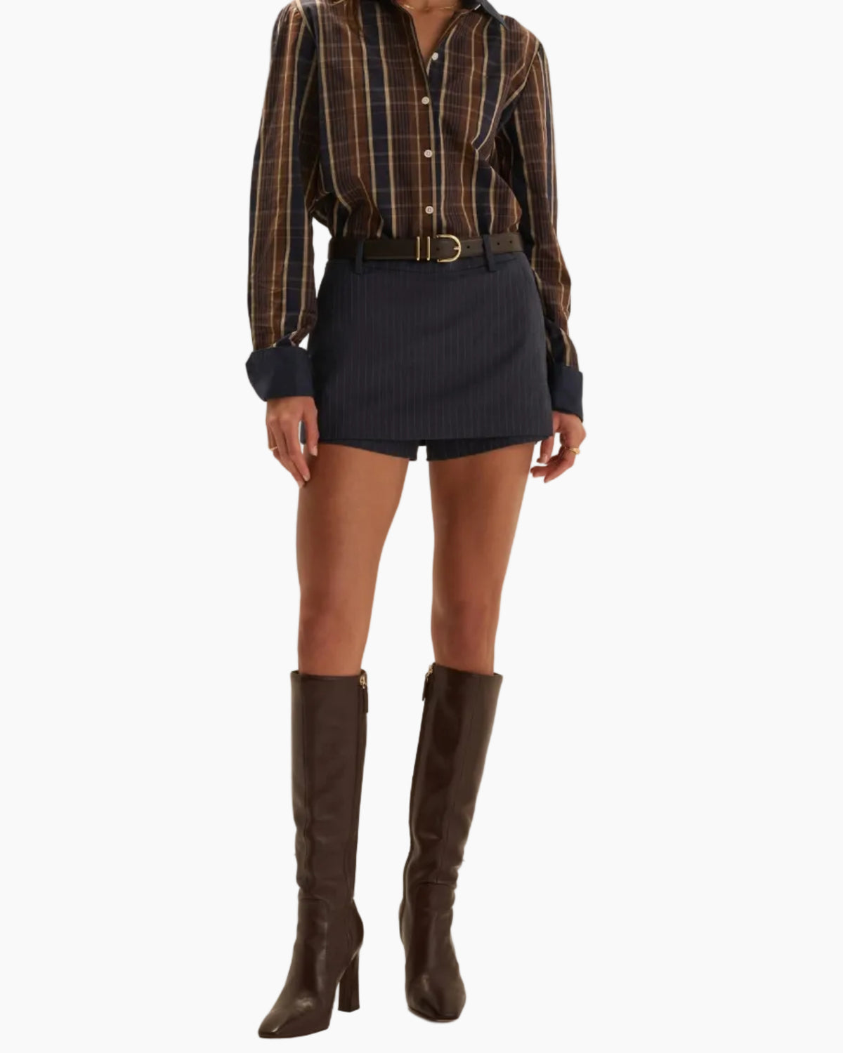 THE SPENCER SKORT - MARINE PINSTRIPE
