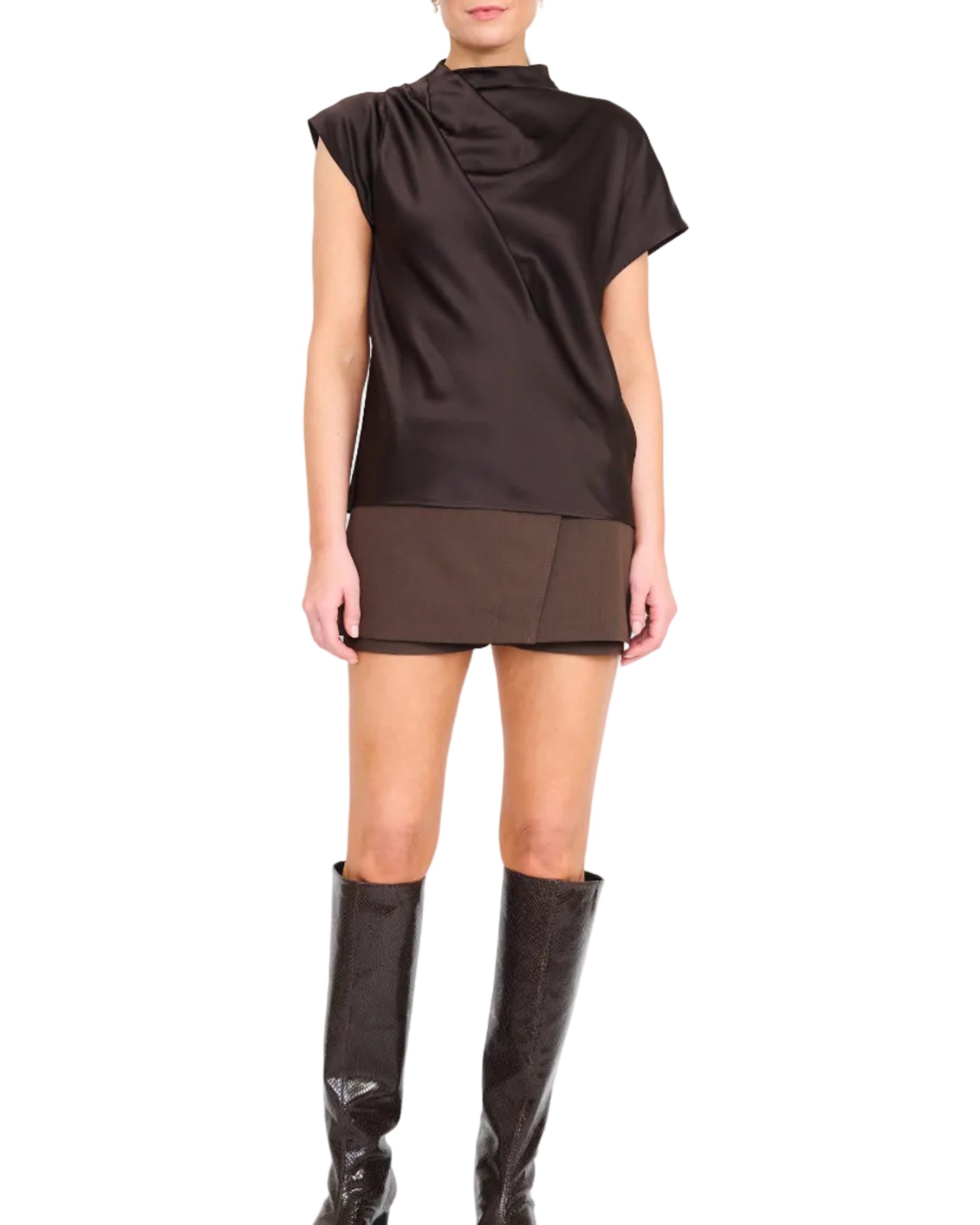 DAVINA SILK TOP - EARTH