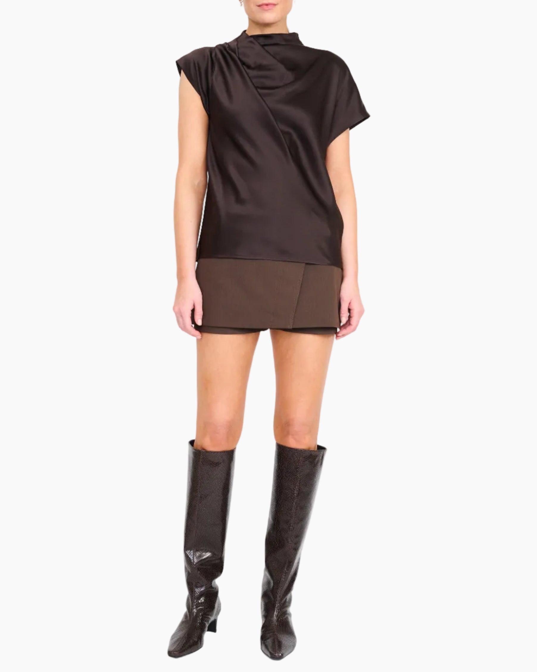 DAVINA SILK TOP - EARTH