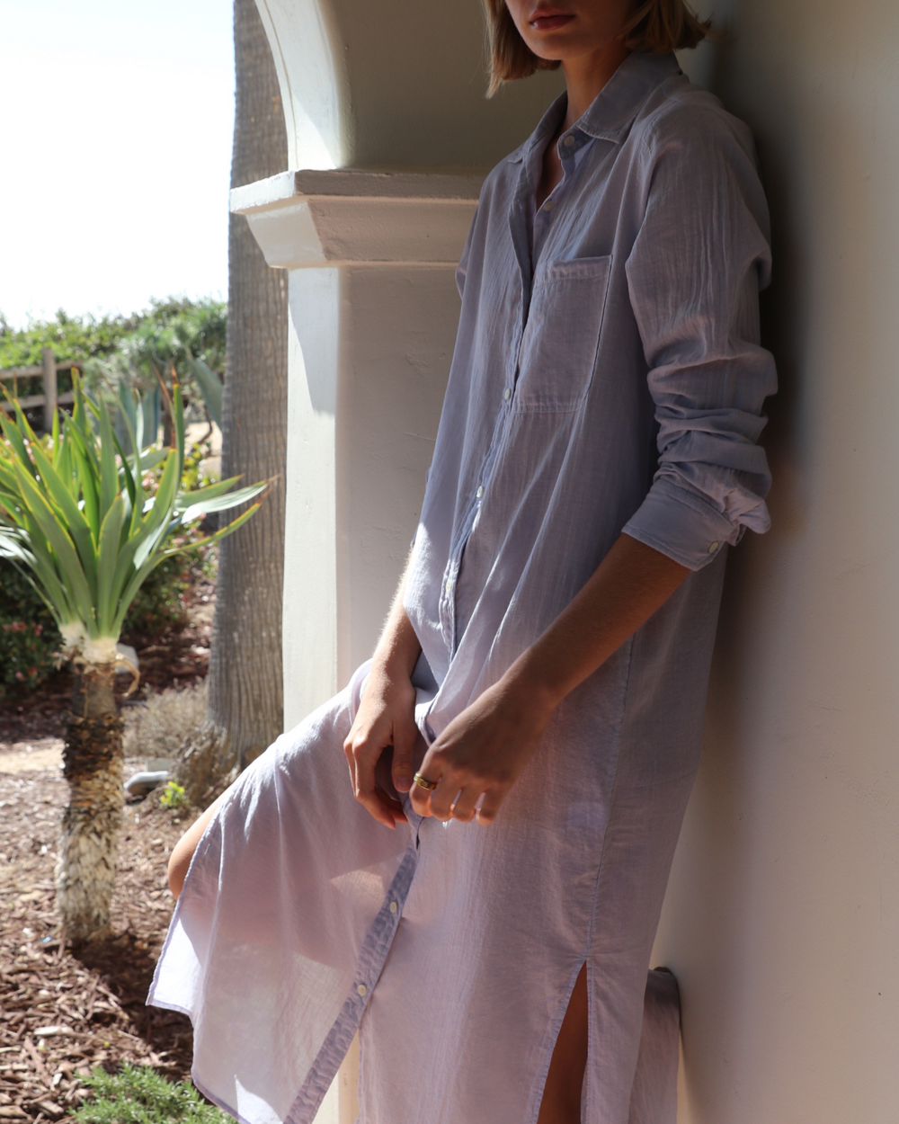 BOYFRIEND MAXI DRESS - GREY SKIES