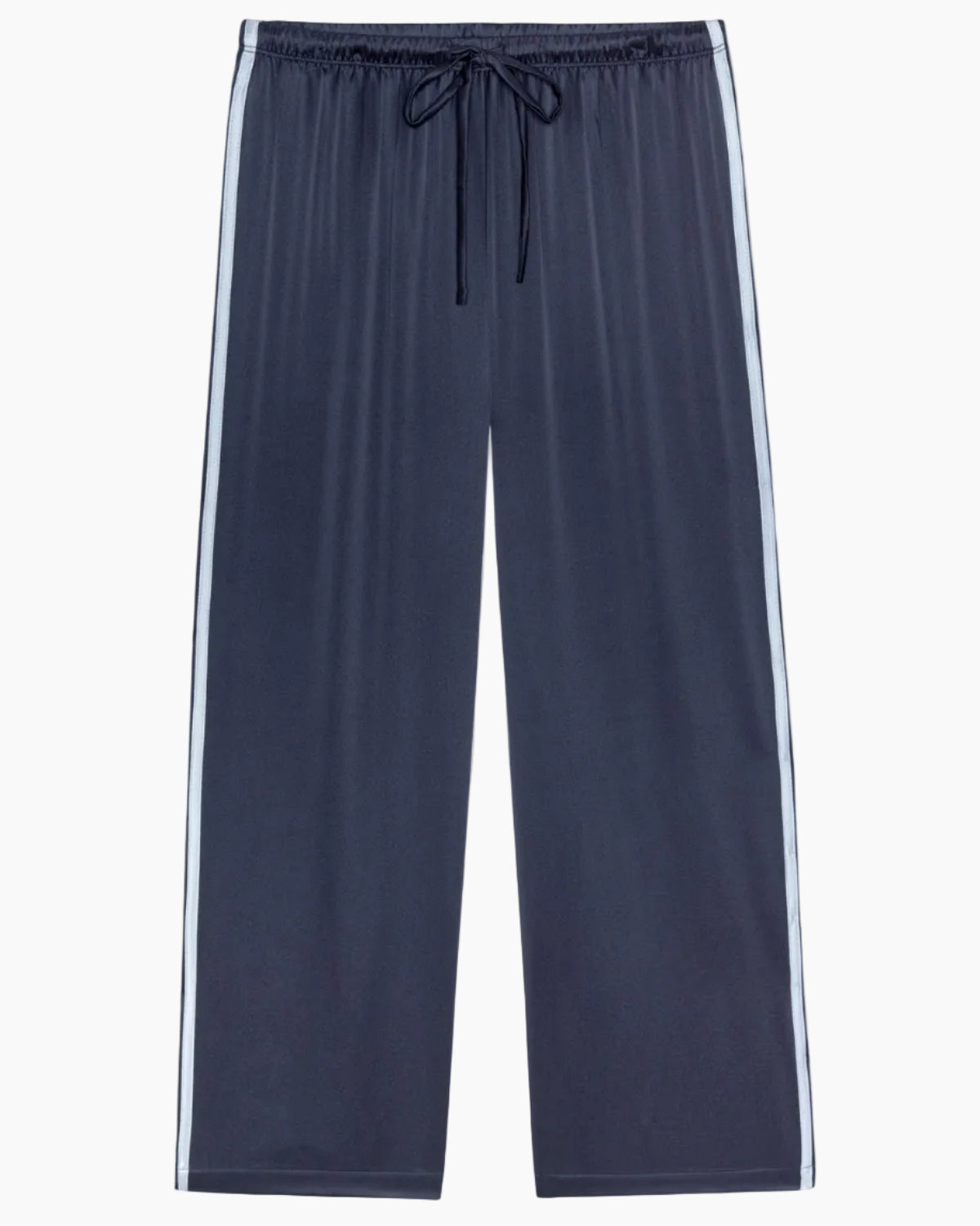 THE SILK STRIPE CROP PANT - NAVY/CLOUD