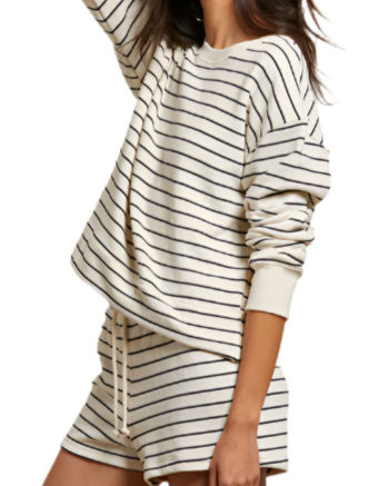 TYLER STRIPE SWEATSHIRT - NATURAL NIGHT STRIPE