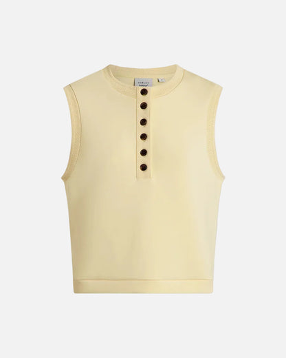 MARLA BUTTON PLACKET TANK - ANISE FLOWER