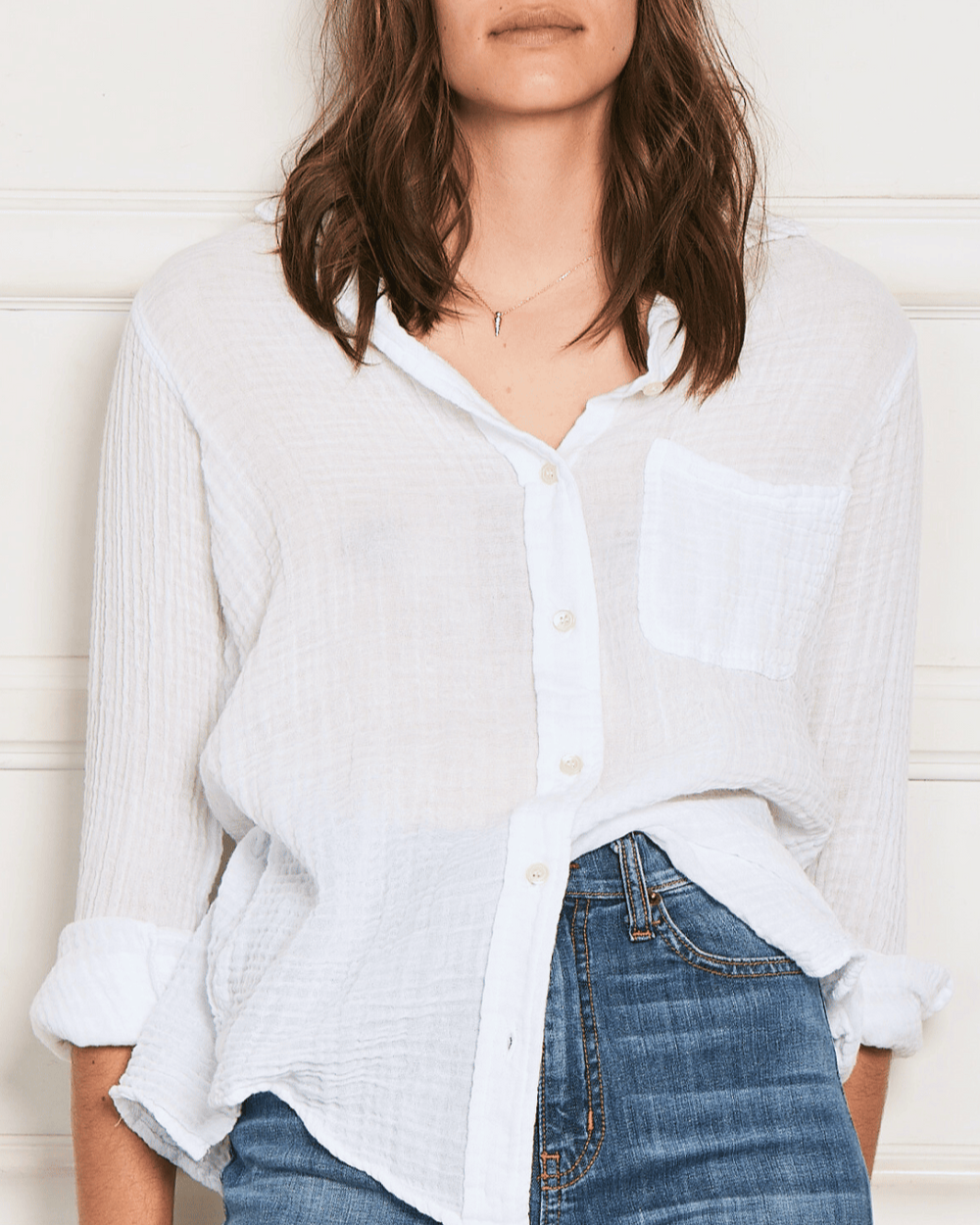 BOYFRIEND SHIRT GAUZE - WHITE