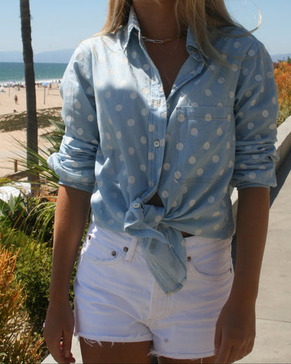 BOYFRIEND SHIRT - DENIM DOT