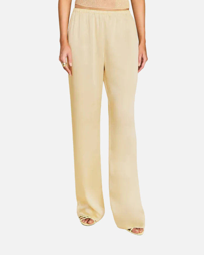 LILLIAN SATIN PANT - BUTTER
