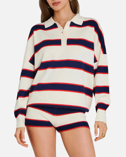 TABY SWEATER - EGGSHELL STRIPE