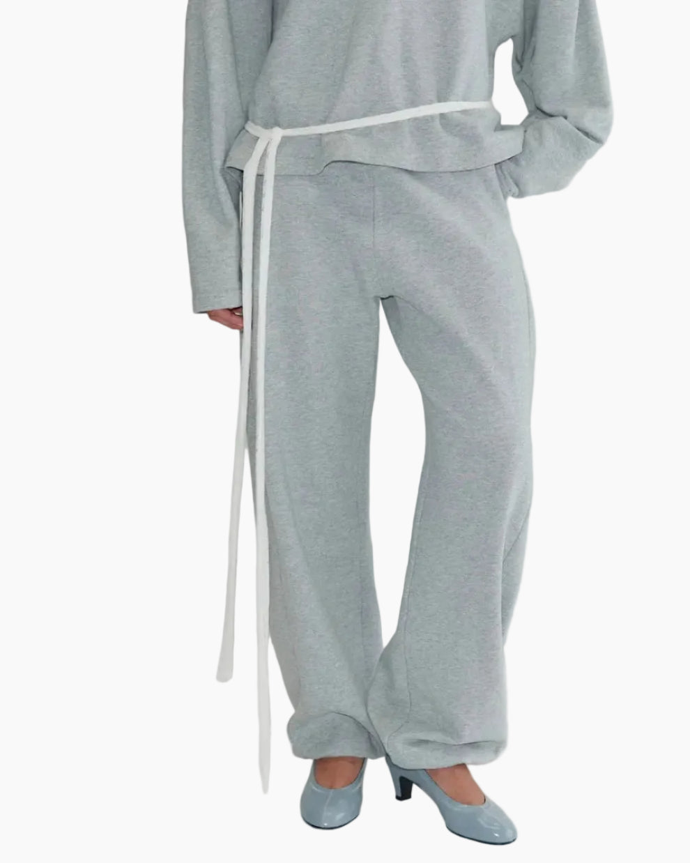 SIDE PLEAT PANT - GREY MARLE