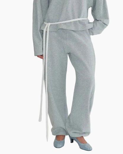 SIDE PLEAT PANT - GREY MARLE